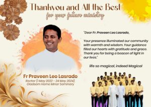 Read more about the article Gladsom Students bid adieu to their Former Rector Fr Praveen Leo Lasrado